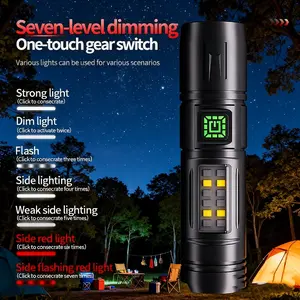 Easter Multifunctional LED Type-C Fast Charging Flashlight, Seven Modes Adjustable COB Work Light, Smart Battery Display, Camping Hiking Home Use