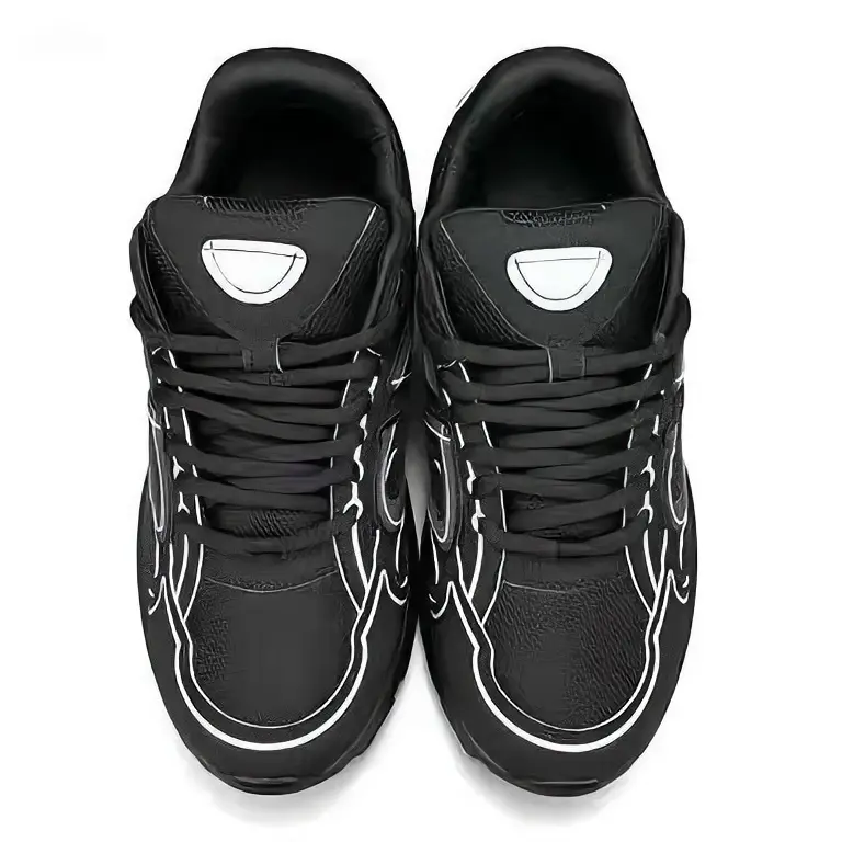 Black Athletic Shoes with White Accents and Comfortable Design for Daily Wear