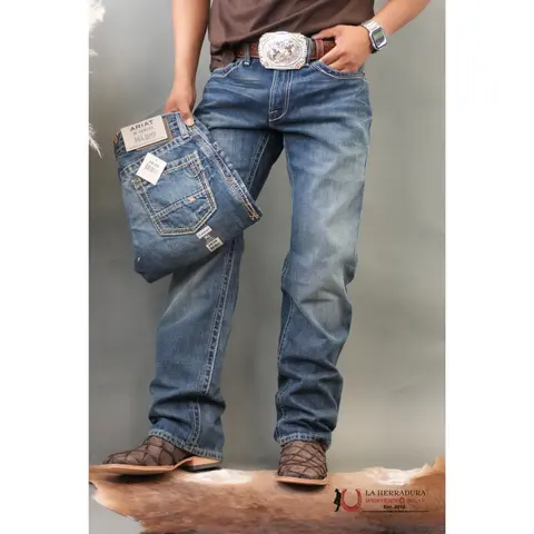 ARIAT Men's Gulch M4 Loose-Fitting Straight Leg Bootcut Denim Pants - Mensfashion Streetwear Casual Everyday Jeans (Style 10012136), Soft Straight Pants