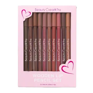 Beauty Creation Lip Liners, Creamy Formula, Glides Smoothly, Pigment Rich, Long Wear Wooden Pencils