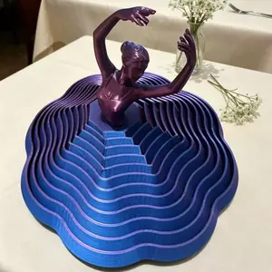 1pc 3D Printed Toy Ballet Dancer Stress Relief Desk Ornament, Rotating Finger Dance Figure, Desktop Decoration, Relaxing Mini Sculpture