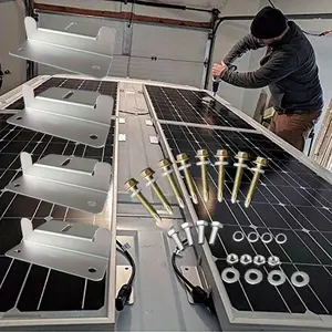 4Set Solar Panel Mounting Z Brackets, Solar Panel Mounting Brackets Lightweight Aluminum Corrosion-Free for RVs, Trailers, Boats, Yachts, Wall and Other Off Gird Roof