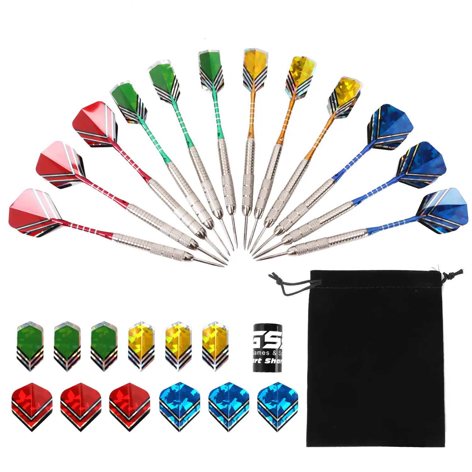 12 Pcs of 24 Grams Professional Metal Darts for Dartboard 12 Pcs of 24 Grams Professional Metal Darts for Dartboard