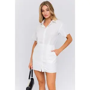 Half Sleeve Shirt Mini Dress