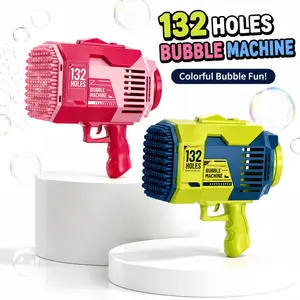 132-Hole Bubble Launcher Toy, 1-Speed High-Speed Motor, Extreme Volume Output, Dual-Purpose Cooling Fan, 1-Button Activation, Non-Slip Handle - Ideal for Outdoor Picnic, Pool Party, Toddlers & Teens Gift