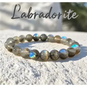 Natural Labradorite Stretch Bracelet 8mm Beads Crystal Gemstone Healing Gifts