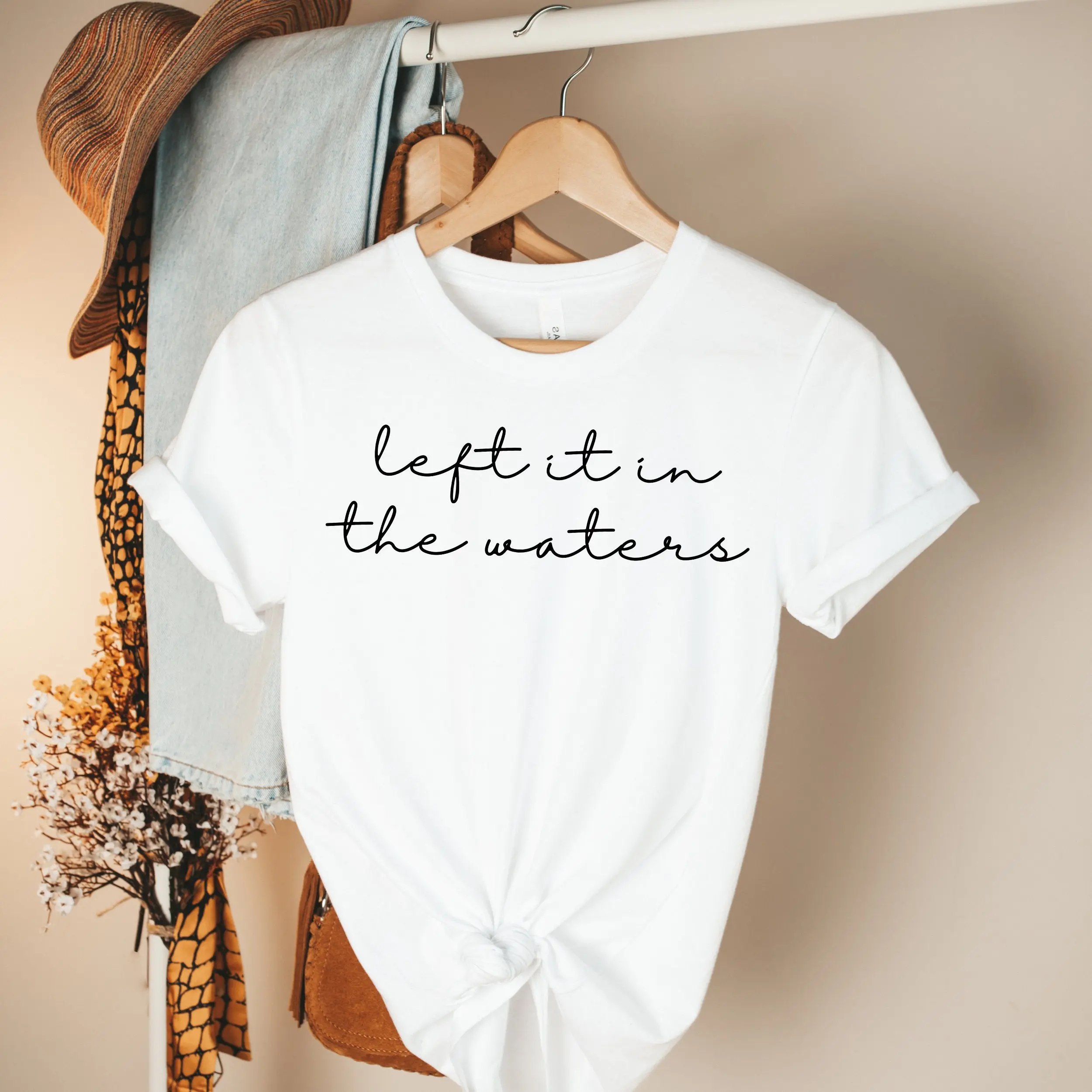 Baptism Shirts Adult Baptism Gift For Men Women Christian Shirts Baptism T Shirt Religious Shirts Left It In The Water Religion Shirt Jesus TK62GN