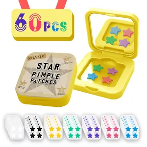 60 Pcs Star-Shaped Facial Acne Patches, Cute Colorful Hydrocolloid Acne Patches, Acne Treatment, Waterproof Concealer, Teen & Adult Skincare Gift