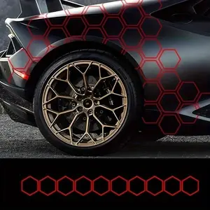10pcs hexagonal car body stickers - DIY honeycomb-shaped side doors and skirt edge stickers, easy to attach, suitable for enhancing the appearance of the vehicle, Car Decals, Automotive Decals
