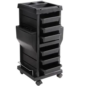 VEVOR Ultimate Salon Trolley Cart, TikTokShopBlackFriday, Lockable Beauty Salon Cart for Stylist with 6 Removable Drawers & Tool Holder, Plastic Hairdressing Rolling Cart with Lockable Wheels for Beauty SPA Barber