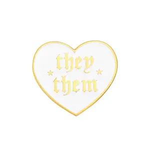 They / Them Pronouns Heart Enamel Pin