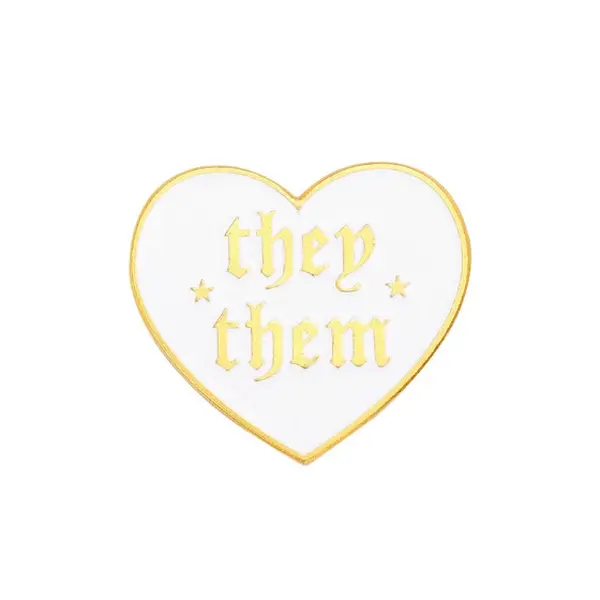 They / Them Pronouns Heart Enamel Pin