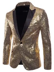 Men's Glitter Sequins Jacket, Formal Party Blazer for Wedding Party, Fashion Men's Clothing for All Seasons