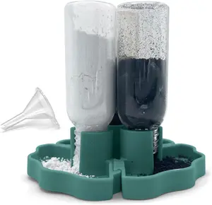 Hermit Crab Gravity Feeder - 3 Well feeders - for Greensand, Oyster Shell Flour and Worm castings by Snout and Shell