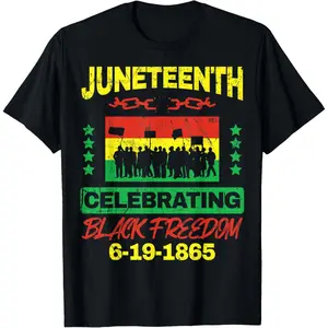 Y2K Summer Viral Print Oversized Graphic Vintage Unisex TeeJuneteenth June 19th Black Freedom T-Shirt
