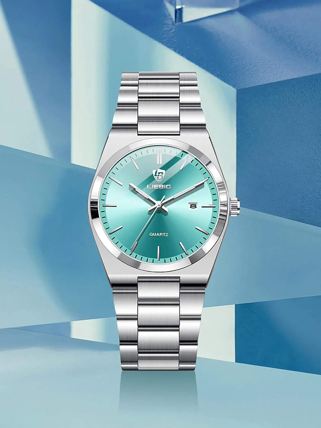 Liebig Ultra-Thin Business Watch, Stainless Steel Strap, 3atm Water Resistant, Night Glow, Casual & Formal Use, Multiple Colors Available
