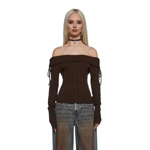 Deep Thoughts Long Sleeve Top - Brown