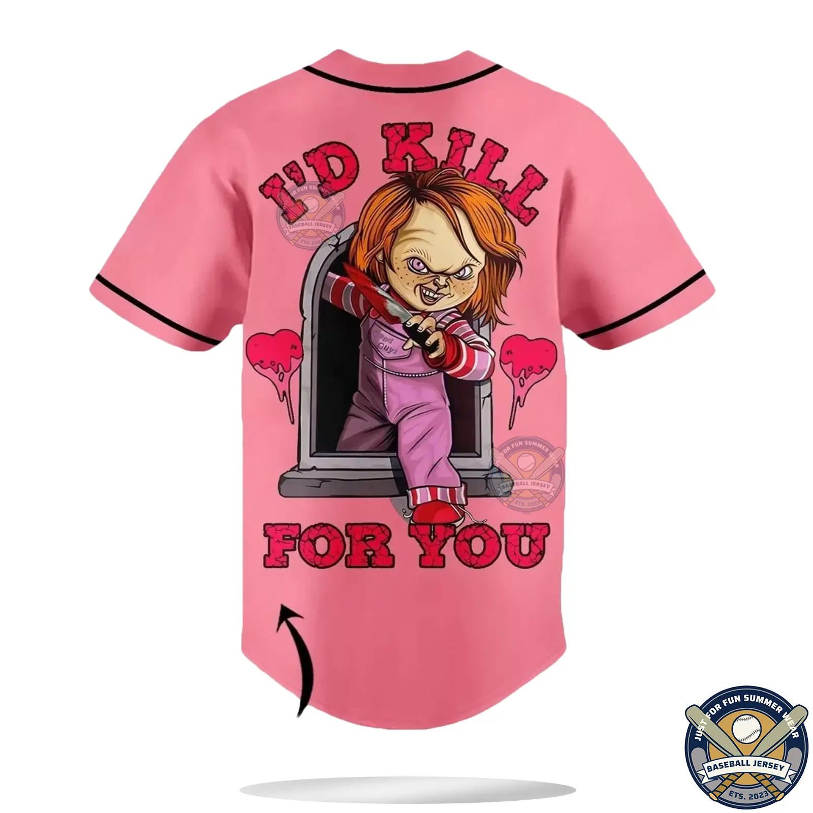 Pink Baseball Jersey Personalized Custom Name Halloween Outfit Unisex Men's Jersey Comfortable Baseball Jersey