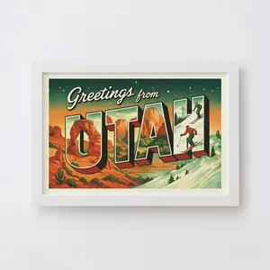 Utah Postcard Art Print