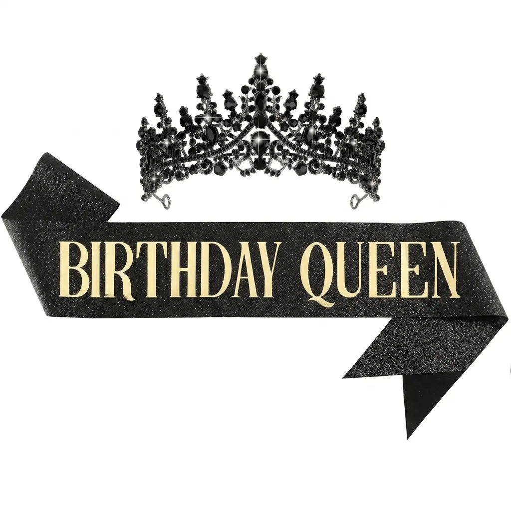 【For U Gifts】2026 NEW Rhinestone Crown & Belt Set, Birthday Queen Crown, Tiaras, Elegant Crown Design, Fashion Hair Accessories for Women & Girls, Elegant All-match Fashion Accessories for Daily Wear