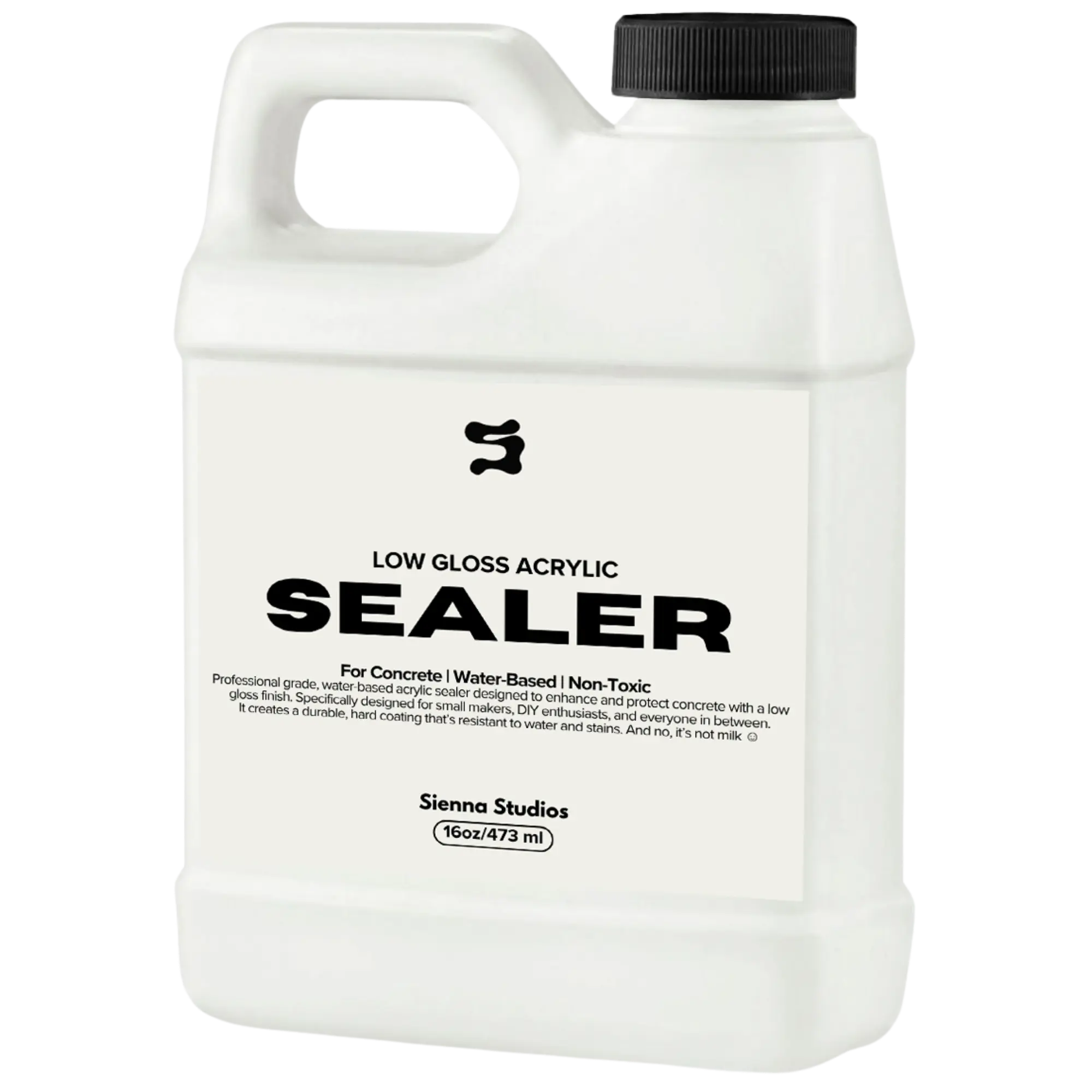 Sienna Studios Acrylic Sealer for Concrete, Cement & Jesmonite Crafts – Low Gloss Clear Finish – Food Safe, Non-Toxic, Water Resistant, Non-Yellowing – Seals Trays, Coasters & Candle Vessels – 16oz