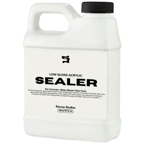 Sienna Studios Acrylic Sealer for Concrete, Cement & Jesmonite Crafts – Low Gloss Clear Finish – Food Safe, Non-Toxic, Water Resistant, Non-Yellowing – Seals Trays, Coasters & Candle Vessels – 16oz