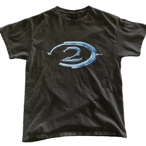 Halo 2 retro black tee blue logo Vintage Gaming Shirt Y2k ad campaign promo- vintage y2k tshirt  Tshirt Streetwear Tshirt Streetwear