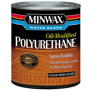 Minwax 63020 Semi-Gloss Water Based Oil Modified Polyurethane - 1 Quart