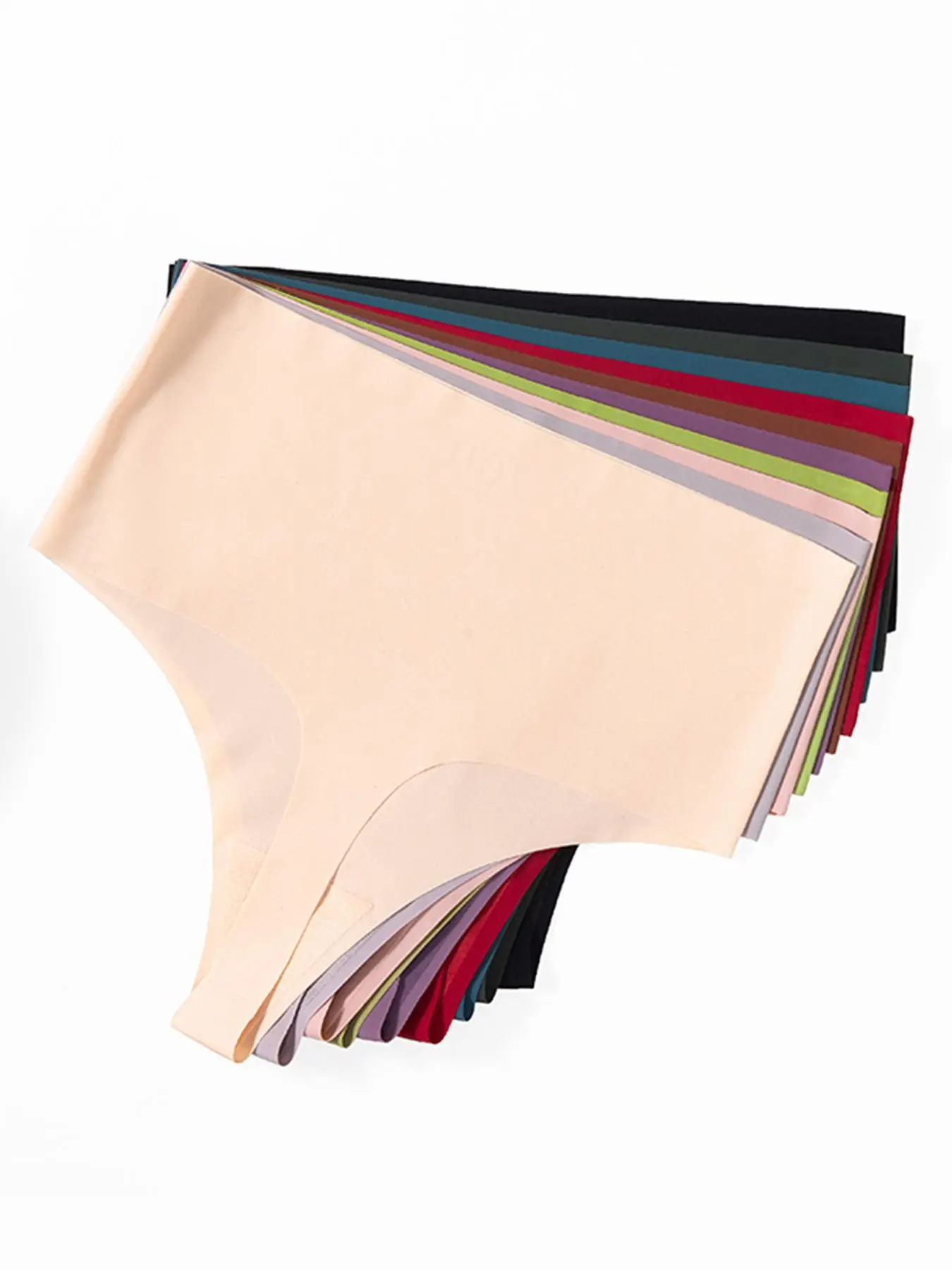 Women's Minimalist Solid High Waist Thongs, Seamless Underwear, Seamless Undergarment, Lady Casual Basic Comfy Breathable Seamless Panty for Daily Wear, Ladies Comfort Underwear for All Seasons, Womenswear Panties, High Waisted Panties, High Rise Panties