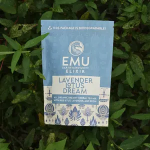 Lavender Lotus Dream by EMU All Organic Herbal Tea Blend 20 Servings Vegan Gluten-Free Caffeine-Free Relaxation Sleep Aid - Beverage