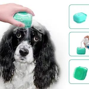 Silicone Massage Brush for Dogs and Cats, Pet Bathing Tool with Soap Holder, Soft Bristles for Gentle Scrubbing, Essential Pet Grooming Aid