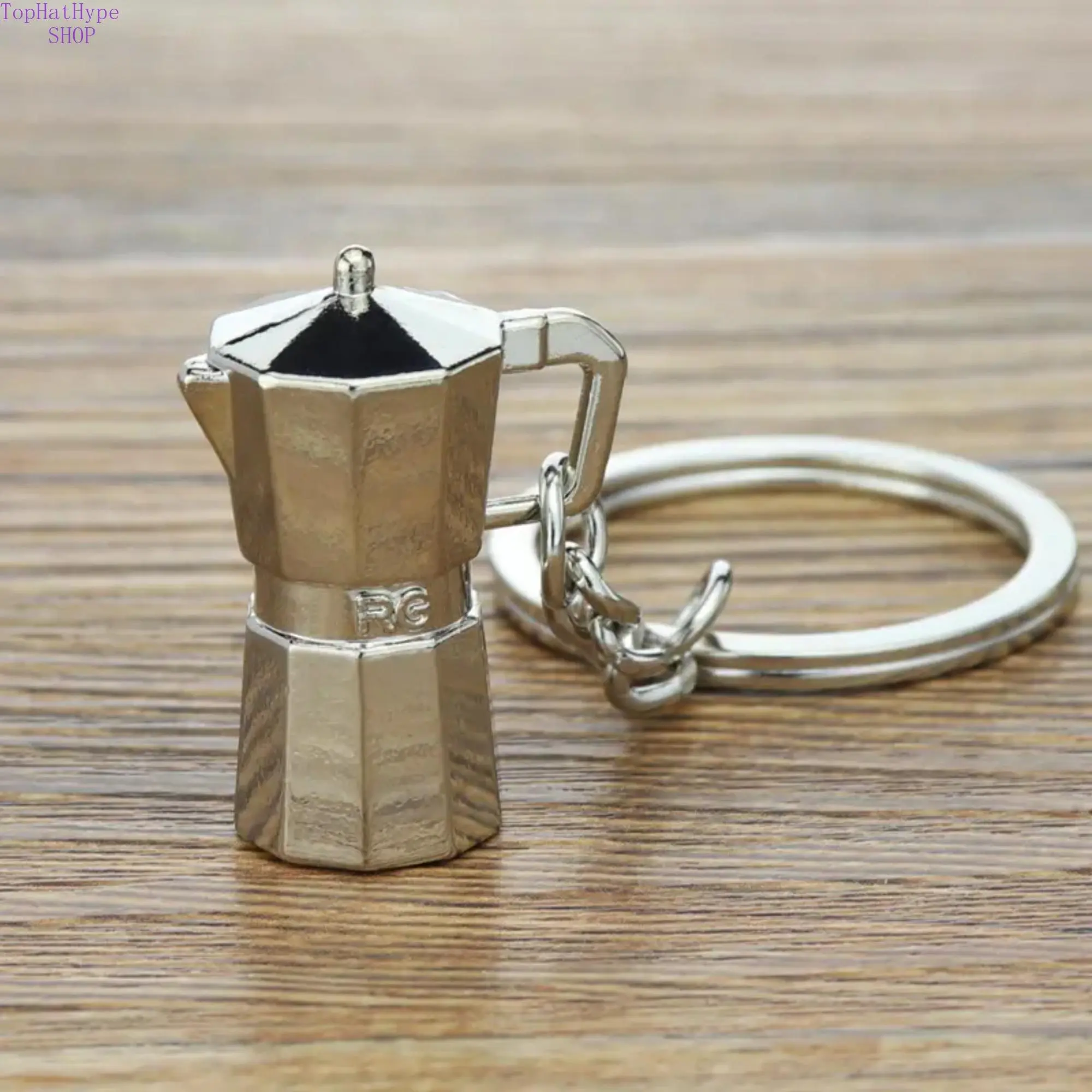 Cute Moka Pot Shape Keychain Accessories - Unisex Charm Decoration, Decorative Chain, Bag Charm, Coffee Lover Gift, Holiday Present Idea, Charm Decoration Keychains