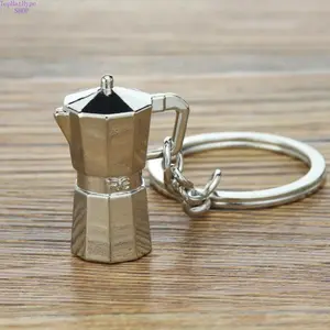 Creative Moka Pot Shape Keychain, Unisex Coffee Bag Ornament, Unique Gift for Coffee Lovers, Perfect Holiday Present Idea