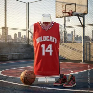 Men's Wildcats Basketball Jersey - High School Team Uniform Troy Bolton 8 Chad Danforth Replica Authentic Design Breathable Mesh Fabric Perfect for Sports Games Fans Cosplay Casual Wear