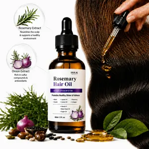 Rosemary Hair Oil | Biotin Onion & Vitamin E Scalp Serum | Lightweight Non-Greasy Hair Oil for Dry Frizzy Hair | Anti-Frizz Shine for Edges & Baby Hairs | iSilk