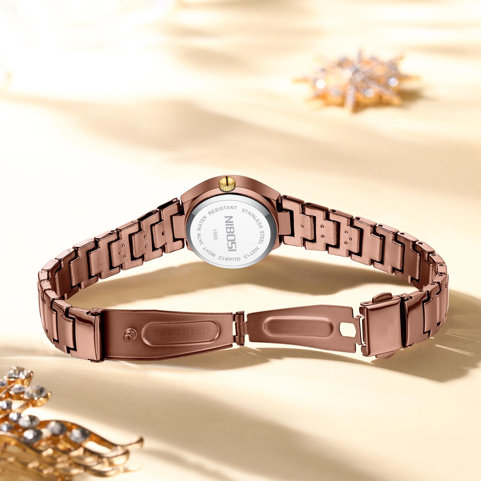 NIBOSI 2713  quartz watch,dress quartz watch,sports quartz watch,scratch-resistant quartz watch,women's quartz watch,Round-dial quartz watch,Lightweight durable ladies round wristwatch