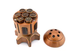 Metal Missile Polyhedral Dice Set for Dungeons & Dragons, Spinning Bullet Bomb Chamber RPG Dice, Mechanical Revolver Fidget Toy, TTRPG Accessory, Durable Gift Box Set