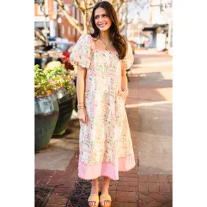 Floral puff sleeve dress