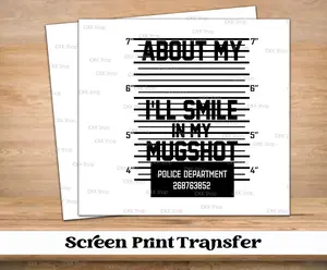 I'll Smile In My Mugshot Screen Print Transfer | Ready to Press Tshirt Transfers