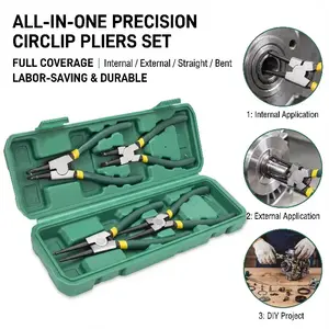 90° Bent Snap Ring Pliers | Heavy-Duty Steel | One-Handed Use for Car/Motorcycle Repairs tools
