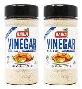 Badia Vinegar & Sea Salt Seasoning 6 oz – Tangy and Savory Flavor Blend of Zesty Vinegar and Crystalline Sea Salt - Pack of 2