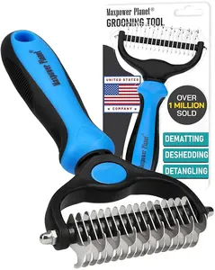 Grooming Brush for Dogs Maxpower Planet Dual-Sided Undercoat - Dematting Deshedding Detangling Tool