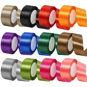 4cm/1.57inch Satin Ribbon Roll, 12 Rolls/300 Yards for Crafts Accessories, Gift Wrapping, Holiday Wedding Valentine's Day Christmas Party Decorations