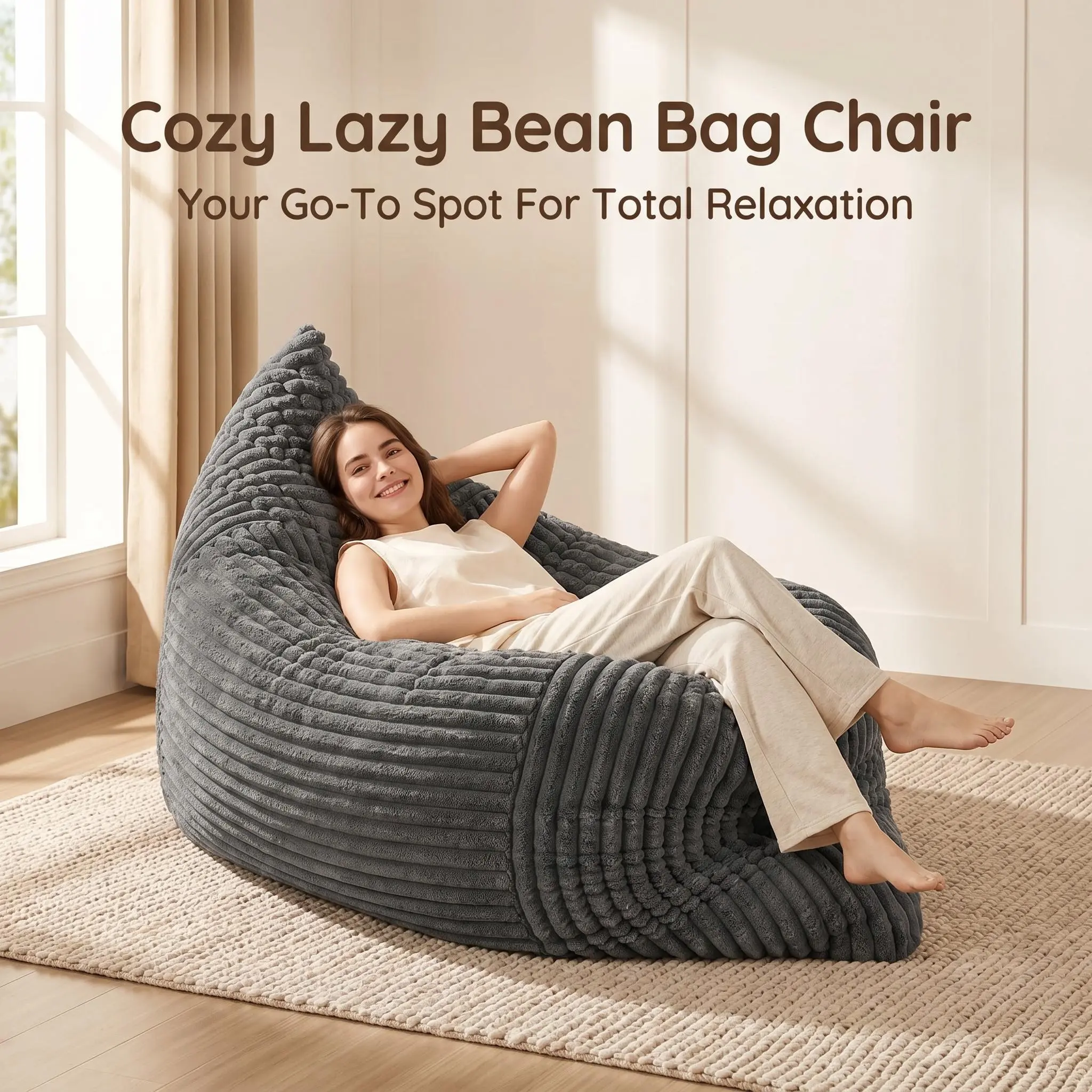 Milano Lazy Sofa, Indoor Living Room Furniture, Comfortable Single Sofa Couch for Relaxation