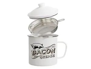 46OZ Bacon Grease Saver with Strainer, Large Cooking Grease Container for Kitchen Storage