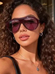 Oversized Retro Aviator Sunglasses for Women, Vintage Cherry Flat Top Sunnies, Y2K Fashion Streetwear, Trendy Big Frame Eyewear for Summer