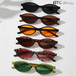 6 Pairs Retro Oval Unisex Sunglasses, Alloy Full Rim UV400 Protection Sun Glasses, Elegant Fashion Eyewear for Women Men Driving Vacation Outdoor Daily Wear #summervibes