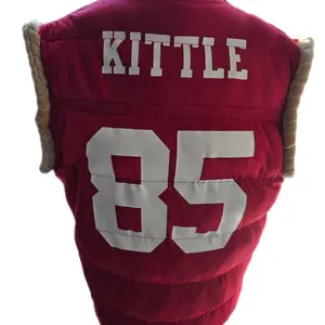 Custom Jersey Vests Niner Gang Kittle 85 Red Football Vest for Fans