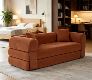 96" Wide 2-Piece Modular Bouclé Fabric Sofa - Modern Cloud-Like Comfort Living Room Couch with Full-Foam Construction