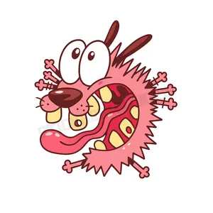 Cowardly Dog Funny Sticker - Cartoon Decal Stickers - 5INCH - Waterproof & UV Resistant - for Laptop Cars - Unique Design